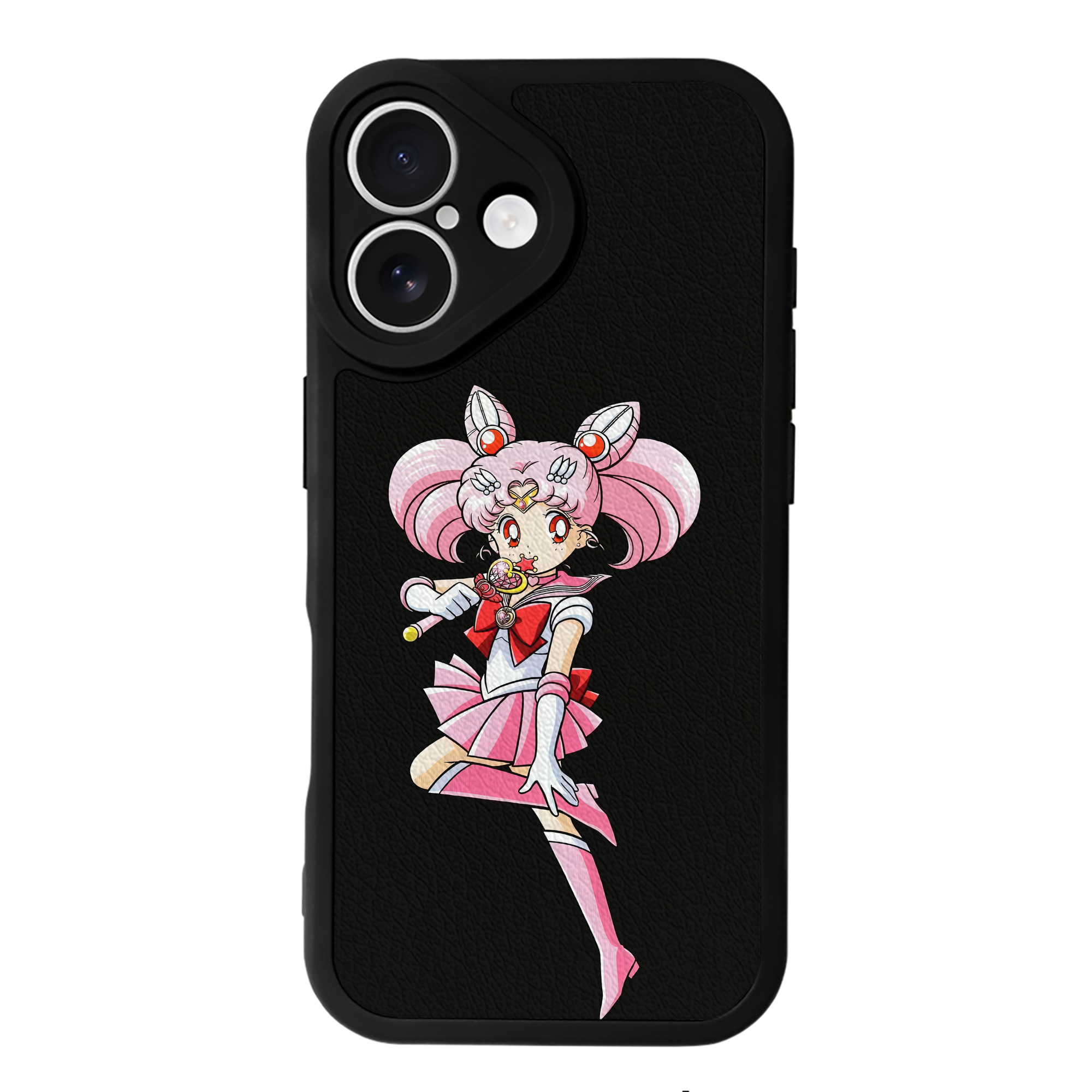 （画像用） 美少女戦士セーラームーン ちびうさ Sailor Moon Chibiusa Tsukino Usagi Small Lady Serenity 【iPhone 16シリーズ対応】シリコンスマホケース（レザー調） 材質：シリコン